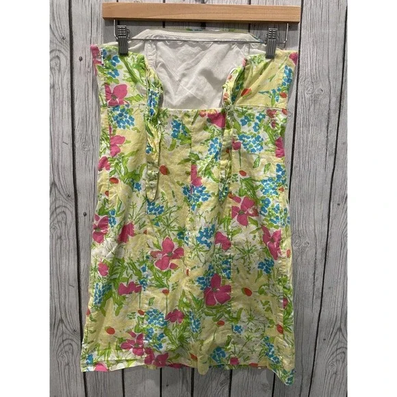 Lilly Pulitzer Strapless Franco Floral Mini Dress Cutout Back Tie Garden Party 6 - Picture 5 of 13